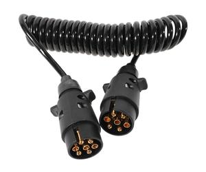 AMUSLESUR Rallonge Spiralée 2 Mètres Faisceau Électrique en Tpu pour Remorque et Caravane, Câble Flexible Alimentation Feu Arrière, Adapté pour Camion et Usage Extérieur