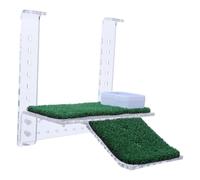 AMUSLESUR Rampe D'évasion pour Reptiles et Lézards avec Ventouses Puissantes, Plateforme Inclinée en Plastique Vert Portable pour Aquarium et Piscine, Échelle de Secours Compacte