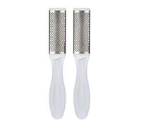 AMUSLESUR Râpe à Callosités pour Pieds en Acier Inoxydable, 2 Pièces Légères, sur Surfaces Sèches et Humides, Appareil Pédicure Professionnel Blanc