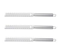AMUSLESUR Râpe à Fromage Argenté 3 Pièces en Acier Inoxydable Dents Anti-obstruction Zesteur Polyvalent pour Truffes et Légumes, Outil Cuisine à Domicile