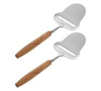 AMUSLESUR Râpe à Fromage Outil Multifonction 2pcs en Acier Inoxydable avec Poignée en Bois Antidérapante pour Trancher et Zester, Cuisine Maison et Réception