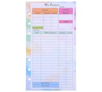 AMUSLESUR Recharge de Planificateur Budgétaire A6 Colorée 14 Feuilles Papier Épais 6 Trous pour Usage Personnel ou Voyage, Design Pratique et Polyvalent pour Organiser Budget