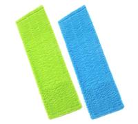 AMUSLESUR Recharge Serpillère en Polaire Corail 40x12 Cm 2 Pièces, Lavable la Main, Multi-Usage pour Balai de Nettoyage, pour Bureaux et Hôtels