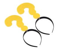 AMUSLESUR Serrage-Têtes 2 Pièces en Chiffon Jaune, Bandeaux Cheveux Amusants Point d'Interrogation pour Présents Drôles Bureau