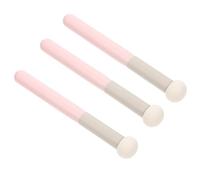 AMUSLESUR Set de 3 Pinceaux Correcteurs en Éponge de Latex Blanc, Double Usage Humide et Sec, Tête Ronde Maquillage Précis et Homogène, Accessoire Maquillage Portable pour Femme