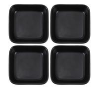 AMUSLESUR Set de 4 Bols à Sauce en Céramique Noire pour Restaurant Design Antidérapant, Utilisation Multifonctionnelle, Compatible Micro-ondes, Assiettes D'accompagnement Pratiques