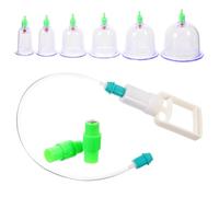 AMUSLESUR Set de Ventouses sous Vide en Plastique pour Thérapie Cupping à Domicile, Ouvre en Douceur et Détend les Muscles, Outil Professionnel de Massage