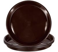 AMUSLESUR Soucoupe Lot de 5 en Plastique Ronde, Marron, de Pot de Fleurs | Bord Relevé, Retient L’eau Terre, pour Plantes en Pot, Usage Intérieur et Balcon