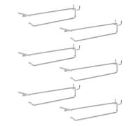 AMUSLESUR Support de Crochet pour Panneau Perforé en Fer Argenté 6pcs, Multi-fonctionnel Capacité de Charge, pour Atelier et Petits Magasins de Bijoux