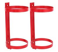 AMUSLESUR Support Mural et Gain de Place 2kg en Acier Carbone pour Extincteur Double Anneaux, Installation Facile Lot de 2 Pièces pour Petits Espaces Publics