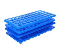 AMUSLESUR Support pour Tubes à Essai pour Garçon et Filles 2pcs, Plastique Bleu, 50 Trous, Structure Stable, Multi-usage, pour Écoles et Laboratoires à Domicile