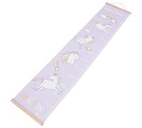 AMUSLESUR Tableau de Croissance Mural Impression Claire en Bois et Toile Lavande Règle Murale pour Mesurer la Hauteur pour Chambre Bébé pour Chambre D'garçon et Filles