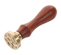 AMUSLESUR Tampon à Cacheter Vintage Étoile avec Manche Bois Kit Tampon Cire pour Lettres Invitations et Décorations DIY Compact et Facile à Utiliser