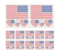 AMUSLESUR Tatouages Autocollants 25 Pièces Coupe Monde Drapeau Américain Autocollants Imperméables en Plastique pour Visage et Portes, pour Fête Nationale et Jour de L'indépendance