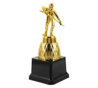 AMUSLESUR Trophée de Compétition de Snooker en Plastique Doré Statue 3D Joueur de Billard, Récompense Élégante pour Tournois Sportifs et Collections Privées