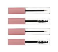 AMUSLESUR Tubes de mascara vides 4 pièces 10ml avec embouts liner rechargeables en PET pour maquillage DIY contenant ombre à paupières et gloss pour usage en studio Couleur Aléatoire