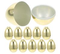 AMUSLESUR Œufs de Pâques Dorés en Plastique, Lot de 12 Boîtes Vides de 8 X 5,3 CM, pour Bricolage et Remplissage de Chocolats Lors d'Événements Festifs
