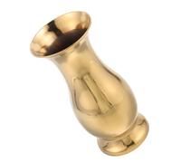 AMUSLESUR Vase en Métal Inoxydable Doré Rond Base Solide et Structure Stable pour Décoration Polyvalente Bureau ou Salle à Manger Style Moderne Minimaliste