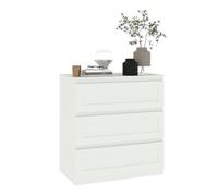 Amveya Commode blanche - Commode à tiroirs - 70 cm de large - Avec 3 tiroirs - Pour chambre à coucher, salon et couloir - Blanc mat avec motif en relief