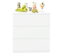 Amveya Meuble de Rangement, Armoire de Rangement Chambre Blanche avec 3 tiroirs, Commode Chambre Blanche pour économiser de l'espace(70x40 x75cm)