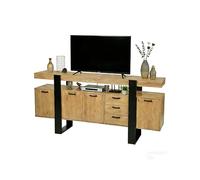 Amveya Meuble TV, Meuble Tele Bois, Grand Meuble Chambre,180X40X80cm, Buffet avec Fonction de Rangement, Idéal pour Les Salons, Les Chambres et Les Salles à Manger, dans Une Finition Bicolore Vintage