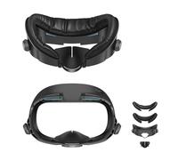 AMVR Interface faciale coussin facial confortable amélioré, compatible avec les accessoires Meta/Oculus Quest 3, avec réglage par bouton rotatif, coussin facial en PU et coton de soie glacée respirant