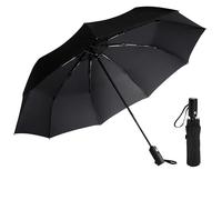 AMVUZ Parapluie coupe-vent de voyage Parapluie de poche on/off automatique (Noir)
