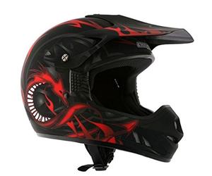 AMX Casque Cross Kid, Noir/Rouge Mat, YL