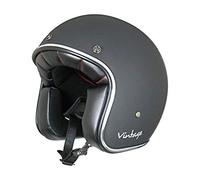AMX Casque Jet Vintage, Noir Mat, Taille S