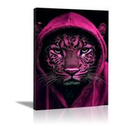 AMXBZC Affiche décorative chambre d'enfant Fresque abstraite de léopard Moderne animaux de safari en afrique - Poster Images Murales - Décoration chambre de bébé(Rose 7)-30x40cm Encadrée