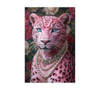 AMXBZC Affiche décorative chambre d'enfant Peinture mignonne de léopard Moderne animaux de safari en afrique - Poster Images Murales - Décoration chambre de bébé(Purple 8)-50x70cm Sans cadre