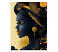 AMXBZC Fille Africaine Impression sur Toile tableau Peinture murale abstraite de fille noire Tableaux Décoration Murale peinture abstraite Femme Noire -Déco Salon et Chambre-30x40cm Sans cadre