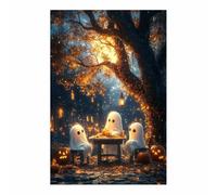 AMXBZC Halloween impressions d'art mural vintage Forêt Fun Mignon Images Décoration Murale Maison images esthétiques d'Halloween pour chambre à coucher(Jaune 5)-40x60cm Sans cadre