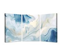 AMXBZC Lot de 3 posters Mur Décoration Pour Garçon Chambre Fresque moderne colorée Affiche D'art Abstrait, murale Chambre de Garçon Adolescent Salon(Bleu)-60x80cmx3 Encadrée