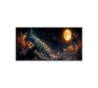AMXBZC Maison Deco Forêt Nature Paysage De beaux animaux la nuit Les Paysage Mur Art Peinture- Moderne Peintures Maison Bain Salon Chambre Deco(Bleu)-20x30cm Sans cadre