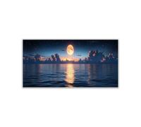 AMXBZC Maison Deco Forêt Nature Paysage Paysages naturels océaniques Cuisine Murale Tableaux Decoratifs -Muraux Chambre Deco Salon Image sur Toile(Bleu)-20x40cm Sans cadre