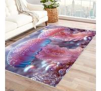 AMXBZC Moderne Abstrait Grand Tapis Salon Doux De Belles créatures Marines Petit Salon - Vintage Chambre Adulte -Salle à Manger -Bureau-Cuisine Moquette(Pourpre)-60x90cm