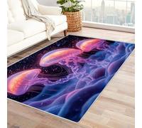 AMXBZC Moderne Abstrait Grand Tapis Salon Doux De Belles créatures Marines Petit Salon - Vintage Chambre Adulte -Salle à Manger -Bureau-Cuisine Moquette(Pourpre)-150x240cm