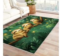 AMXBZC Moderne Abstrait Grand Tapis Salon Doux Nuit Forêt Animaux Mignons Petit Salon - Vintage Chambre Adulte -Salle à Manger -Bureau-Cuisine Moquette(Marron 35)-180x270cm