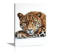 AMXBZC Murale d'art l'image imprimée sur Toile Affiches léopard simples Moderne animaux de safari en afrique -Images Murales - Décoration chambre de bébé(Brown 5)-60x90cm Encadrée