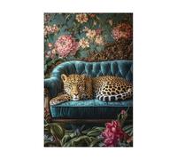 AMXBZC Murale d'art l'image imprimée sur Toile Illustrations Pink Fun Leopard Moderne animaux de safari en afrique -Images Murales - Décoration chambre de bébé(Rose 3)-60x90cm Sans cadre