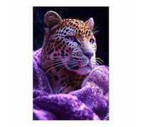 AMXBZC Murale d'art l'image imprimée sur Toile Mode Léopard Floral Moderne animaux de safari en afrique -Images Murales - Décoration chambre de bébé(Rose 2)-80x120cm Sans cadre