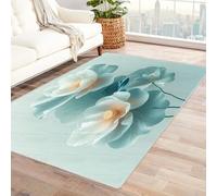 AMXBZC Poil Ras Tapis De Salon Design Moderne Lavable Abstrait Beau Floral Doux Antidérapant Facile À Entretenir, Chambre Adulte Salle à Manger Bureau Le Balcon(Blanc)-210x300cm