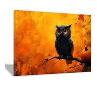 AMXBZC posters de film d'horreur vintage Citrouilles animaux mignonnes art gothique, images d'horreur d'Halloween, décoration murale effrayante pour salle de bain(orange)-40x60cm Encadrée