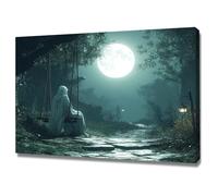AMXBZC posters de film d'horreur vintage Étrange balançoire de la forêt Devil Images esthétiques - Décoration murale pour la maison, la cave, le dortoir(vert)-20x30cm Encadrée