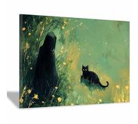 AMXBZC posters de film d'horreur vintage Images d’horreur effrayantes art gothique, images d'horreur d'Halloween, décoration murale effrayante pour salle de bain(vert)-30x40cm Encadrée