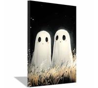 AMXBZC posters de film d'horreur vintage Images mignonnes et drôles art gothique, images d'horreur d'Halloween, décoration murale effrayante pour salle de bain(blanc)-50x70cm Encadrée