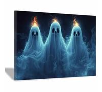 AMXBZC posters de film d'horreur vintage Photos étranges de la forêt art gothique, images d'horreur d'Halloween, décoration murale effrayante pour salle de bain(bleu)-40x60cm Encadrée