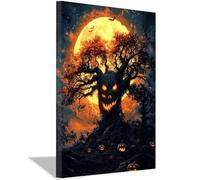 AMXBZC posters de film d'horreur vintage Scène d’arbre de forêt étrange Images esthétiques - Décoration murale pour la maison, la cave, le dortoir(Jaune 85)-50x70cm Encadrée