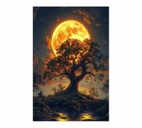 AMXBZC posters de film d'horreur vintage Œuvre d’art de l’arbre de vie Images esthétiques - Décoration murale pour la maison, la cave, le dortoir(Jaune 71)-60x90cm Sans cadre